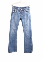 LA IDOL WOMENS SIZE 7 RHINESTONE HEAVY STITCHING BOOTCUT LOW RISE BLUE J... - $23.99