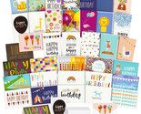 144 Pack Happy Birthday Cards In 36 Designs, Blank Inside With Envelopes... - £39.49 GBP
