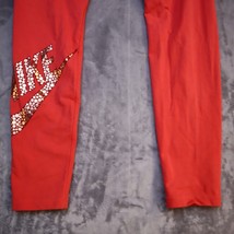 Nike Pants Women Medium Red Casual Outdoor Preppy Elastic Waist Sequined... - $22.75