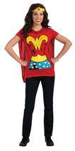 Rubies DC Comics Wonder Woman T-Shirt with Cape and Headband, Red, Large Costume - £75.99 GBP