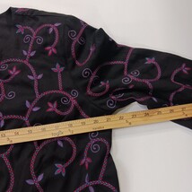 Sarah Elizabeth Women's 14 Black/Red Floral Embroidered One Button Blazer Jacket image 6