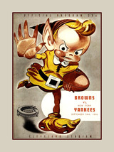Rare Vintage 1946 Cleveland Browns Football Poster, Beige Border Unique ... - $19.99+
