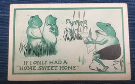 688A~ Vintage Postcard Frog Love If I only had a Home Sweet Home 1913 1¢... - £3.93 GBP