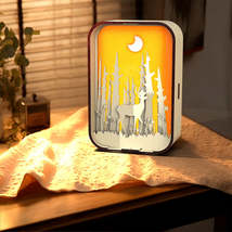 Woodcarving Light Creative Gift Minimalist Bedside Night Light Decoration Deskto - £21.74 GBP