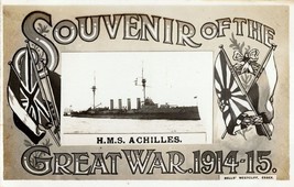 HMS Achilles WW1 Souvenir Of Great War Ship Real Photo Postcard - £19.31 GBP