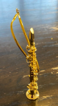 Musical instrument Soprano Saxophone Sax Tree Ornament 3 1/2 inches Golden - $17.77