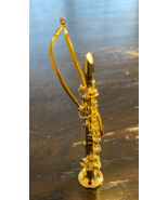 Musical instrument Soprano Saxophone Sax Tree Ornament 3 1/2 inches Golden - £14.03 GBP