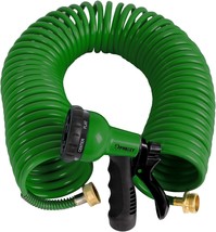 Coil Hose 50FT EVA Coiled Garden Hose Retractable Small Garden Hose Ligh... - £46.61 GBP