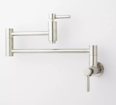 New Brushed Nickel Contemporary Retractable Wall-Mount Pot Filler Faucet... - $249.95