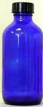 4 oz Cobalt Blue Glass Bottle with Black Poly-Seal Screw Cap - $8.99