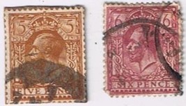 Stamp Great Britain King George V 1924 5p &amp; 6p BG H - £1.14 GBP