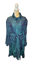 NEW Tally Taylor Button Up Green Plum Metallic Jacket Dress/Long Shirt B... - £33.53 GBP