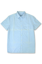 American Eagle Mens Blue Short Sleeve Garment Dyed Button Shirt, Small S... - $9.89