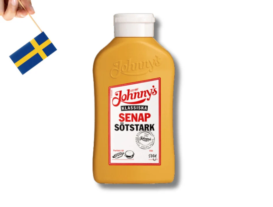 Johnnys Klassiska Senap 500g (17.63 oz) Swedish Mustard, Sweet Strong Mu... - $10.95