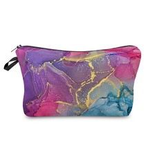 Marble Pattern Abstract Art Fashion Printed Women&#39;s Makeup Bag Eco Reusable Fema - £45.46 GBP