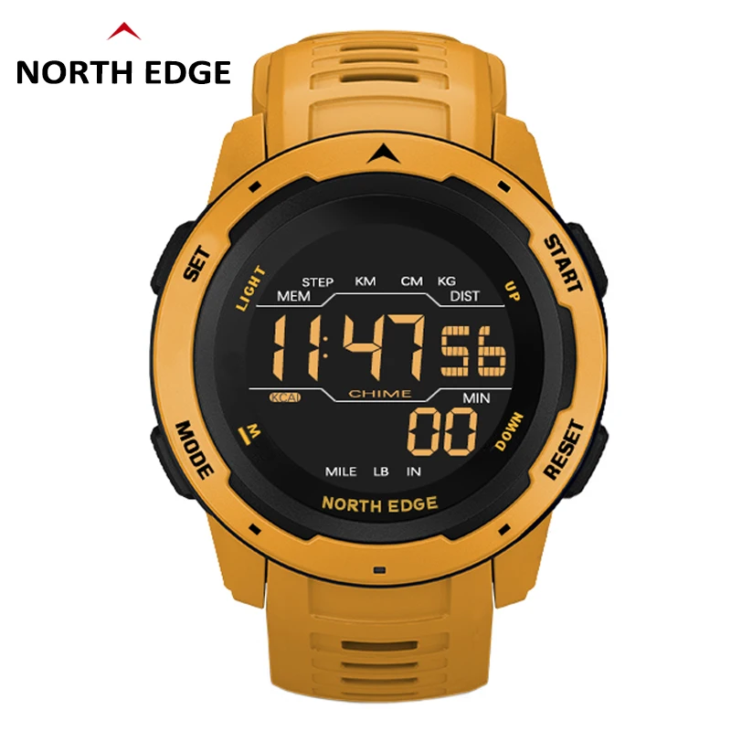 E men digital watch men s sports watches dual time pedometer alarm clock waterproof 50m thumb200