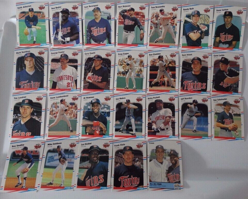 Primary image for 1988 Fleer Minnesota Twins Team Set Of 26 Baseball Cards