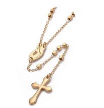 Stainless Steel Rosary Bead Necklace Easter Cross 21 - £37.79 GBP
