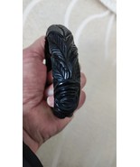 Unique vintage dark  green leaves bakelite  bangle bracelet - $39.00