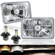 Octane Lighting 4X6 Inch LED Crystal Clear Glass Metal Headlight 4000 Lumens H4  - £79.09 GBP