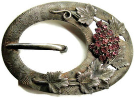 Vtg Sterling Silver 925 Brooch Sash Clip Grape Buckle Handmade 6543 Heav... - £178.04 GBP