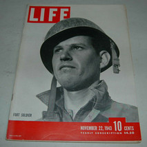Vintage Life Magazine November 22 1943 Foot Soldier WWII Coca Cola Neat Ads - £24.04 GBP