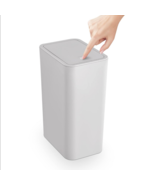 Slim compact trash can with lid 2.6 Gallon / 10L light gray for any room - £11.99 GBP