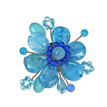 Floral Garland Blue Amazonite 2 in 1 Pin or Hairclip - £12.04 GBP