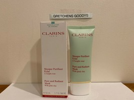 Clarins Pure and Radiant Mask with Pink Clay NIB 1.7 oz Sealed Tube - £19.05 GBP