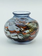 Art Glass Hand Blown Vase Signed 2016 - £23.73 GBP