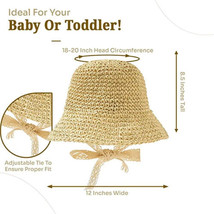 Tatum+Reese Fashion Baby Straw Hat Baby &amp; Toddler Summer Beach Foldable 6M-4T - £12.55 GBP