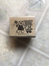 Kindness Begins With Me Rubber Stamp Stampin Up Cat Mouse Wood Mounted  - £10.62 GBP