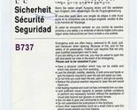 United Air Lines B737 Passenger Safety Card 5/1/98 - $17.82
