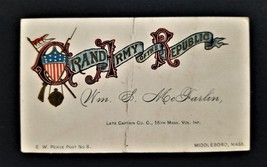 antique GAR middleboro ma Wm S McFARLIN business card GRAND ARMY of the ... - $89.05