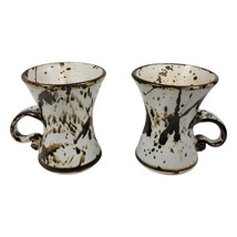 Vtg Set 2 Mug Louis Mideke Studio Pottery Splash Glaze Oriental Asian In... - £146.42 GBP