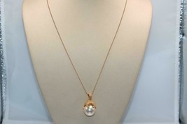 18K Yellow Gold 16mm Pearl Starfish Claw Pendant on Beaded Chain 30&quot; Necklace - £995.39 GBP