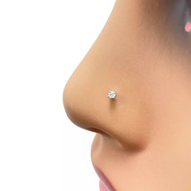 18ct White Or Yellow Gold Diamond Nose Stud Pin 0.02ct 4 claw 1.7mm Width - $162.61