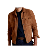 Mens Brown Leather Trucker Jacket Pure Suede Custom Made Size S M L XL 2... - $2,784.88 MXN+