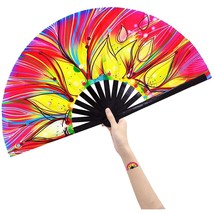 Large Folding Fan, Rave Festival Accessories For Men/Women, Chinease/Jap... - £13.66 GBP