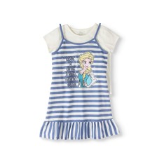 Disney&#39;s Frozen Girls Dress Poppy French Terry Dress W Shirt Medium 7-8 NEW - £9.86 GBP