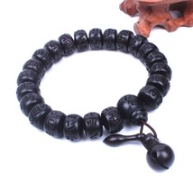 Tibetan Buddhist Male Om Mani Padme Hum Wooden Bracelet For Man Mala Prayer Bead - £27.05 GBP