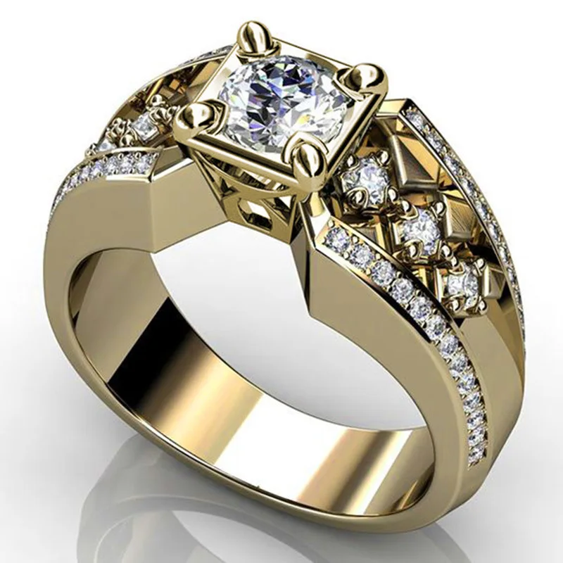 14K Gold Ring for men Natural 2 Carat Diamond with Diamond Jewelry Anill... - $31.07