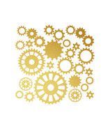 29 Brushed Brass Colored Gear Vinyl Decals Overall Size 13.5&quot; tall x 13.... - $281.30 MXN