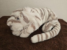 Jellycat Sasha Snow Tiger Plush Stuffed Animal White Grey Stripes 11" - £22.50 GBP