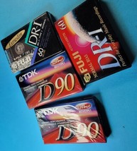 TDK D90 and DR-1  Lot of 4 High Output Blank Audio Cassette Tapes New Sealed - £19.46 GBP