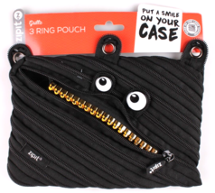 ZIPIT Grillz Large 3-Ring large Black Zipper Pencil Case Pouch School Su... - $5.95