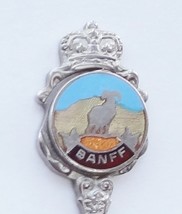 Collector Souvenir Spoon Canada Alberta Banff Bighorn Sheep Cloisonne Emblem - $3.99
