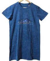 Marvel Eternals Navy Acid Wash Gold Rings Women T-Shirt Dress (Medium) NEW - $14.84