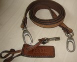 FOSSIL Canvas Leather Non-adjustable 43” Replacement Strap &amp; Key Chain C... - $29.69