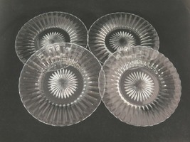 Vintage Heisey Ridge and Star Lot of 4 Salad Plates 7.5&quot; Clear Glass - £19.77 GBP